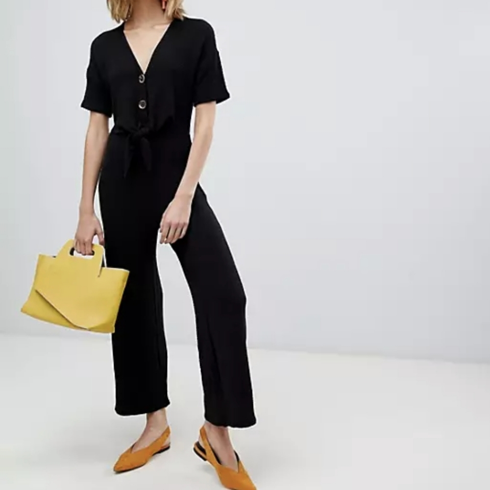 ASOS
Stradivarius button up jumpsuit with tie